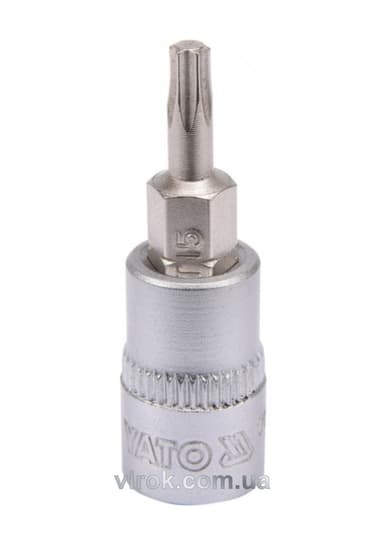 Головка торцева YATO квадрат 1/4 "TORX" Т15, L= 37 мм [150/600]