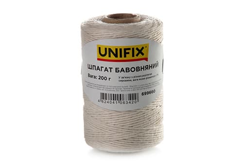 Шпагат бавовняний 200г на втулці UNIFIX