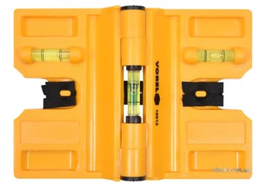 Рівень для встановлення стовбців VOREL з магнітом і капсулами, 190 х 135 мм [25/100]