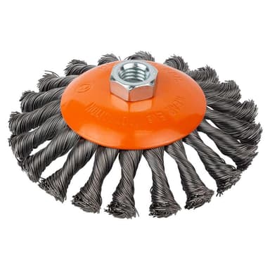 SIGMA Щітка для металу дротяна конусна Ø 125 мм М14 × 2 мм (сталевий плет.дроток) Grad