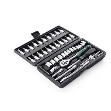 Набір насадок (інструментів) торцевих з тріскачкою CrV 1/4, (72Т) (46 шт.) ТМ СИЛА