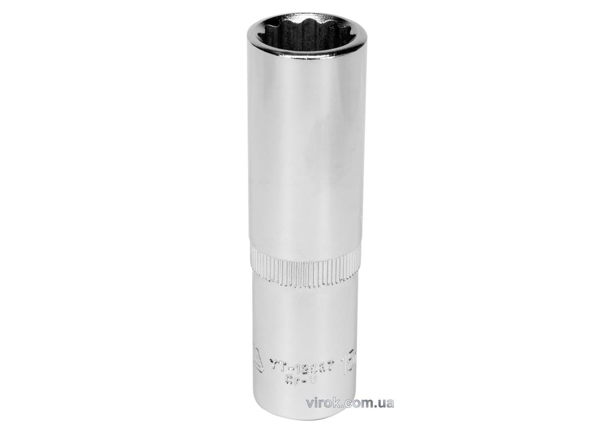 Головка торцева 12-гранна YATO : подовжена, квадрат 1/2", М= 15 мм, L= 77 мм [12/60/120]