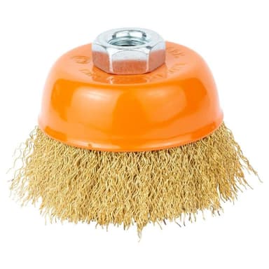 SIGMA Щітка для металу дротяна торцева (чашка) Ø75мм М14×2мм  (латунь) Grad