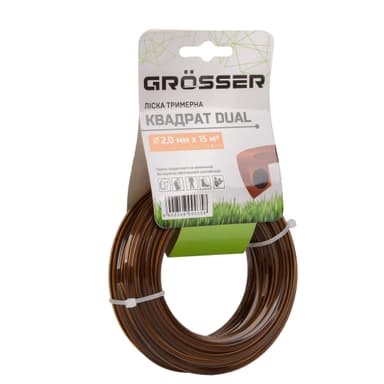 Ліска для тримера Grosser квадрат dual 2.0мм х 15м