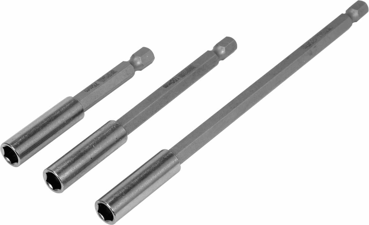 Тримачі насадок викруткових YATO шпиндель HEX - 1/4", L= 75, 100, 150 мм, 3 шт [20]