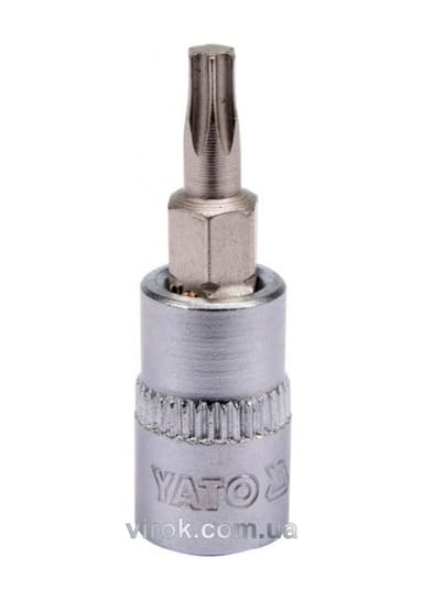 Головка торцева YATO квадрат 1/4 "TORX" Т20, L= 37 мм [150/600]