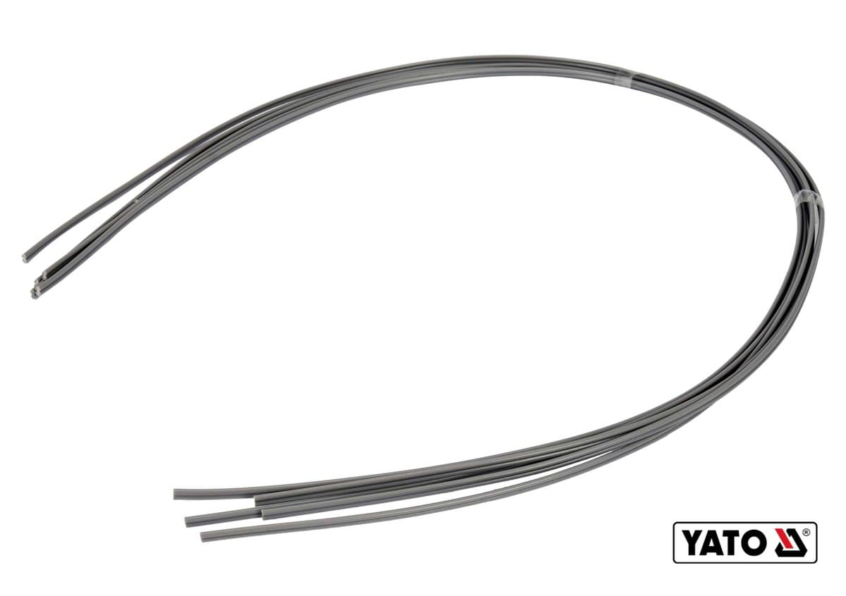 Стержні з ПВХ для зварювання/пайки пластику YATO : 2.5 x 5 мм, L= 1 м, при t= 400°C, 5 шт [30/120]