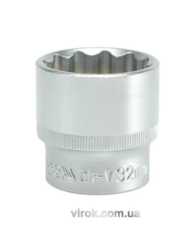 Головка торцева 12-гранна YATO : квадрат 1/2", М= 32 мм, L= 42 мм [6/48/96]