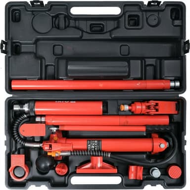 Стійка розпірна гідравлічна в наборі YATO 10 т, хід штока- 135 мм, діапазон приводу- 355-495 мм [1]