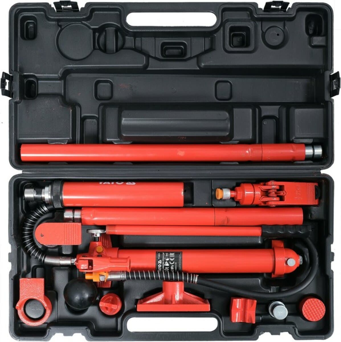 Стійка розпірна гідравлічна в наборі YATO 10 т, хід штока- 135 мм, діапазон приводу- 355-495 мм [1]