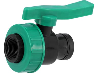 Кран кульовий до водяних пластикових труб Ø= 3/4" Х 3/4" F/F-різьб FLO з поліпроп, для тиску 16Bar