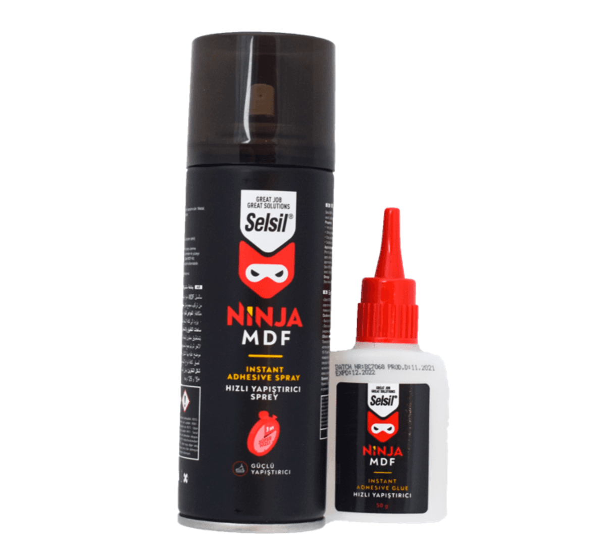 Клей 2-компонентний NINJA MDF : супер швидкий. 200 ML +50 г. спрей-активатор + цианоакрилат [25]