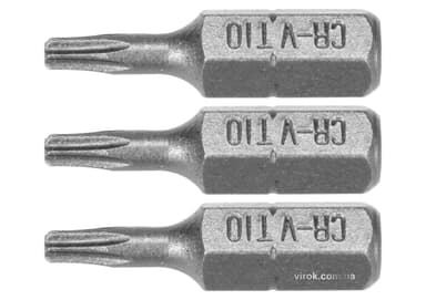 Насадка викруткова STHOR : TORX T10 x 25 мм, HEX 1/4", Cr-V, 3 шт(DW)