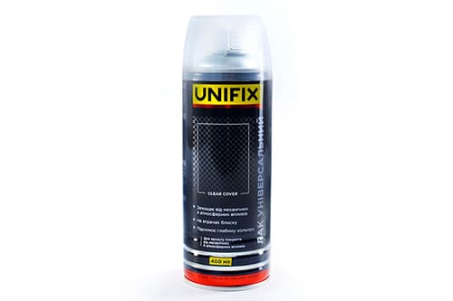Лак універсальний акриловий прозорий мат преміум 400мл UNIFIX