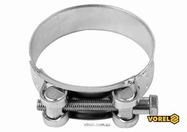 Хомут сталевий, з гвинтовим затискачем GBS W1 VOREL : Ø= 80-85/ 24 мм, оцинкований [100]
