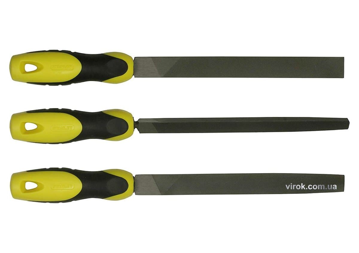 Набір напильників STANLEY : плоский, півкруглий, трикутний, L= 150 мм 3 шт