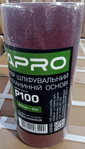 Папір шліфувальний P100 рулон 200мм*10м (тканинна основа) APRO