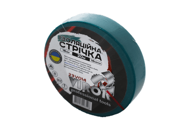 Стрічка ізоляційна VIROK : 18 мм 20 м x 0,18 мм ЗЕЛЕНА [156]