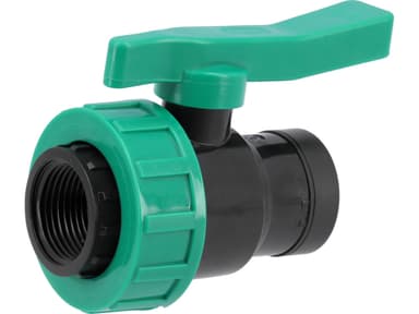 Кран кульовий до водяних пластикових труб Ø= 1" Х 1" F/F-різьб FLO з поліпроп, для тиску 16Bar [40]