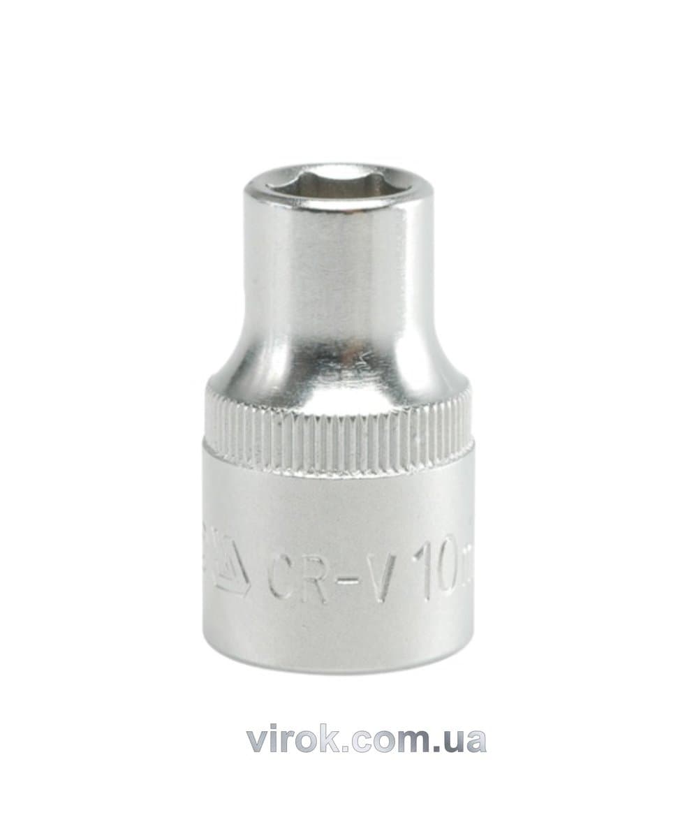 Головка торцева 6-гранна YATO : квадрат 1/2", М= 10 мм, L= 38 мм [12/120/240]