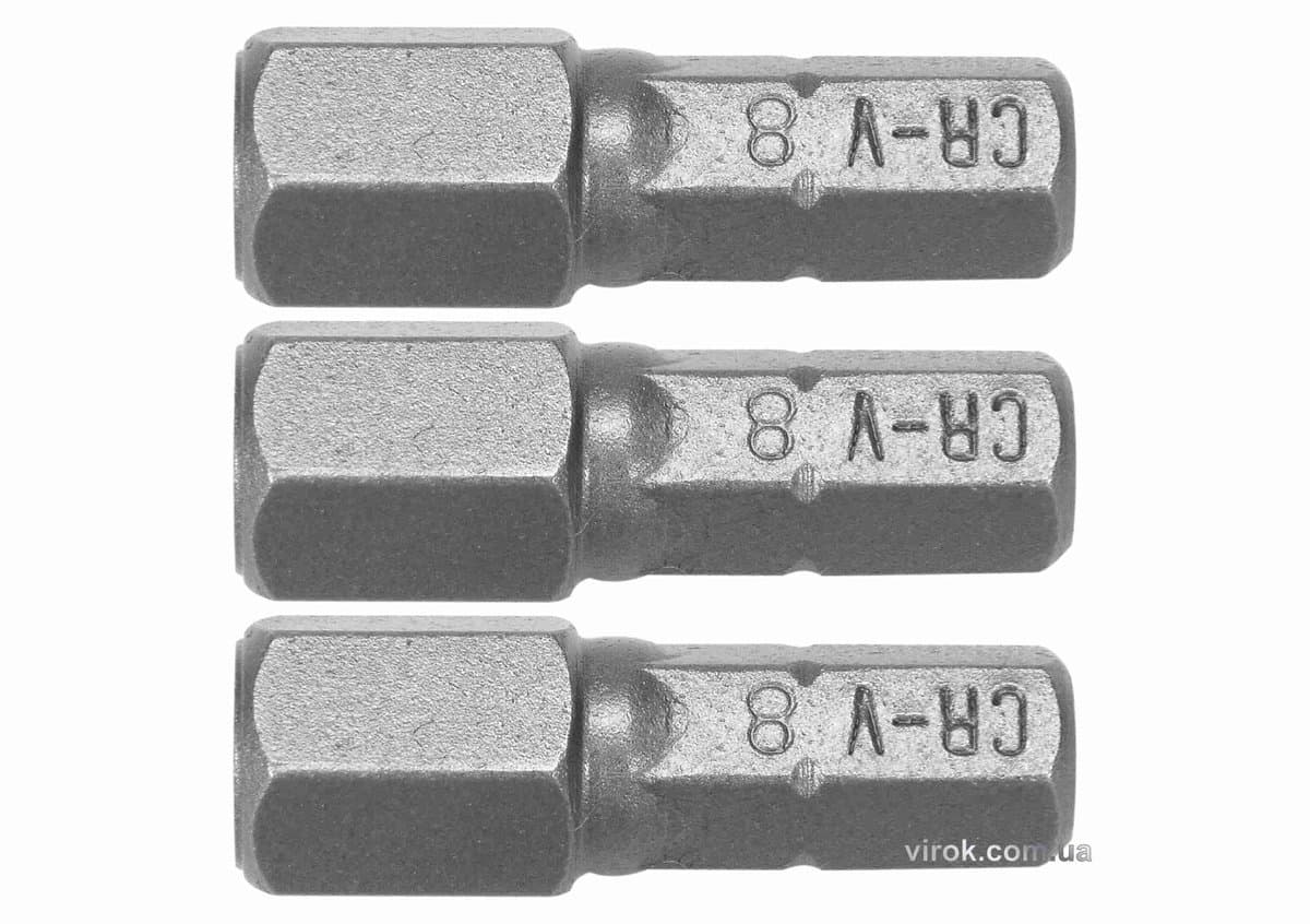 Насадка викруткова STHOR : HEX H8 x 25 мм, HEX 1/4", Cr-V, 3 шт (DW)