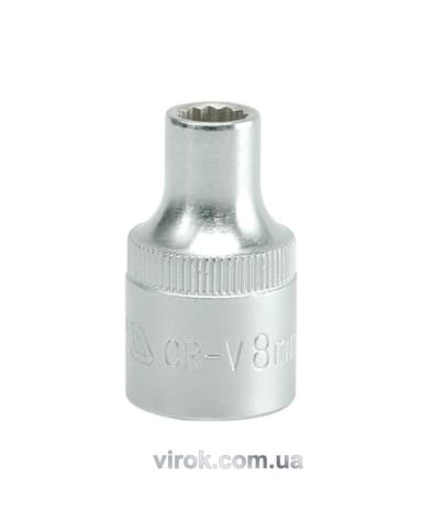 Головка торцева 12-гранна YATO : квадрат 1/2", М= 8 мм, L= 38 мм [12/120/240]