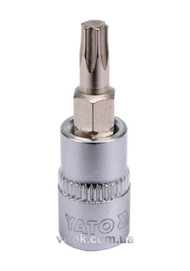 Головка торцева YATO квадрат 1/4 "TORX" Т25, L= 37 мм [150/600]