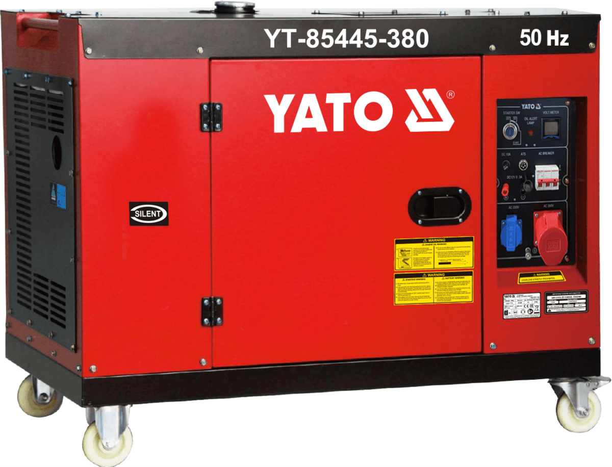 Генератор струму дизельний YATO 7.5 кВт, U= 220/380 В, бак- 25 л, оливн бак- 2,1 л