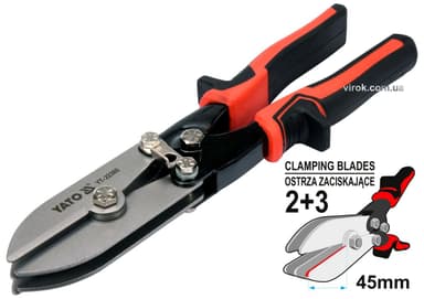 Кліщі для гофрування труб YATO з 5 лезами, діапазон- 45 мм, L= 260 мм [6]