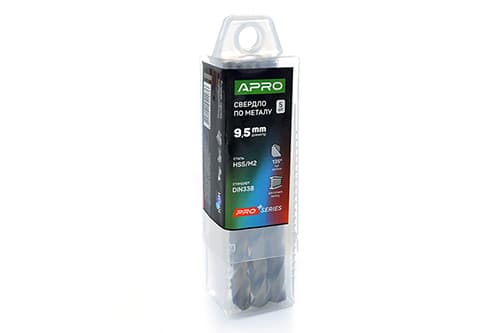 Свердло по металу HSS/M2 (6542) Ø9,5мм (тубус, кратно 5шт) PRO APRO