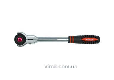 Тріщатка YATO : квадрат 1/2", L= 280 мм, 72T, обертова головка [6/30]