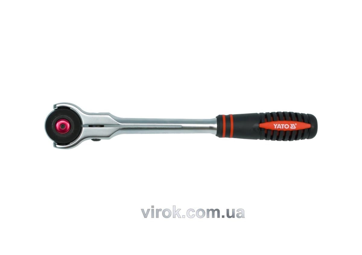 Тріщатка YATO : квадрат 1/2", L= 280 мм, 72T, обертова головка [6/30]