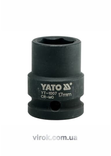 Головка торцева ударна 6-гранна YATO : квадрат 1/2", М= 17 мм, L= 39 мм [40/160]