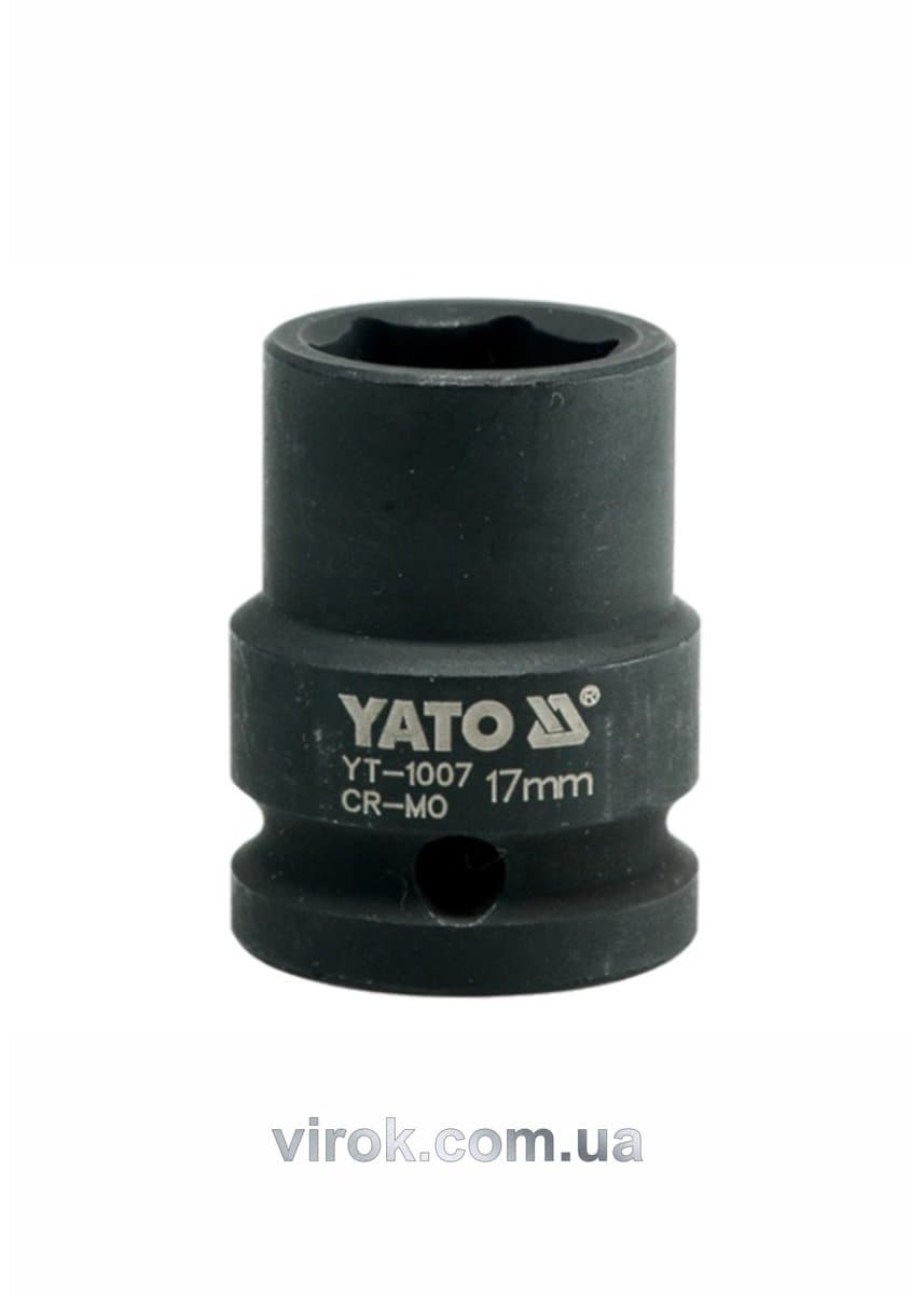 Головка торцева ударна 6-гранна YATO : квадрат 1/2", М= 17 мм, L= 39 мм [40/160]