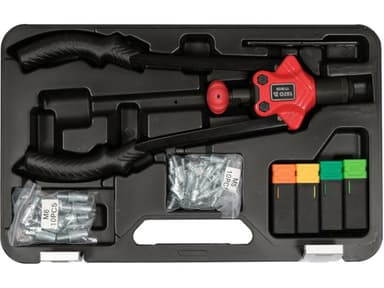 Заклепочник дворучн YATO для гвинтов заклепок М4- М8; l= 360мм з головками і заклепк 4 по 10шт, 46ел