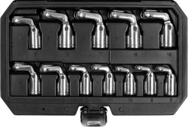 Ключі торцеві на шарнірі, відкриті YATO: до квадрату 3/8", М8-19. 12 шт [10]