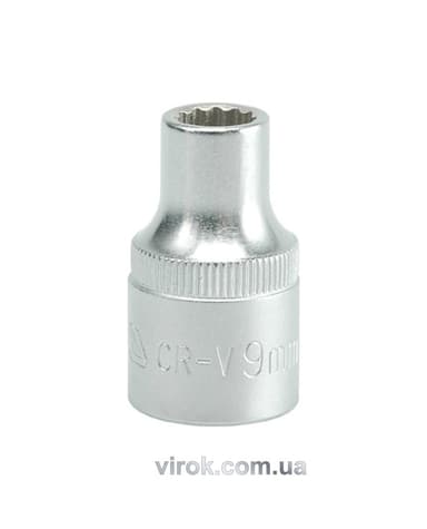 Головка торцева 12-гранна YATO : квадрат 1/2", М= 9 мм, L= 38мм [12/120/240]