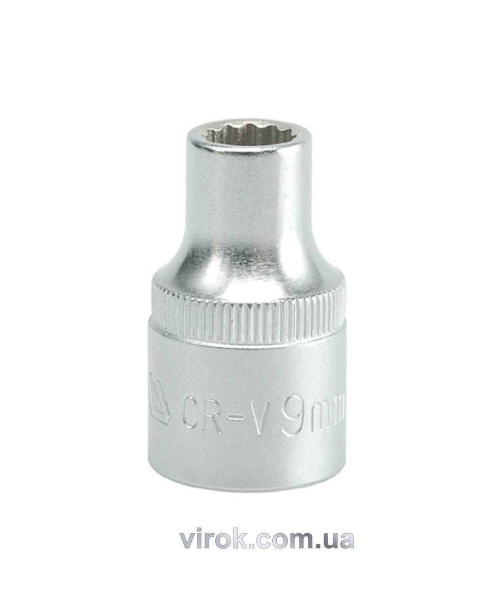 Головка торцева 12-гранна YATO : квадрат 1/2", М= 9 мм, L= 38мм [12/120/240]