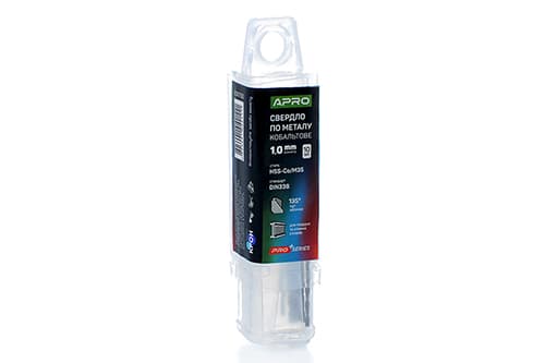 Свердло по металу кобальтове HSS-Co/M35 Ø1.0мм (тубус, кратно 10шт) PRO APRO