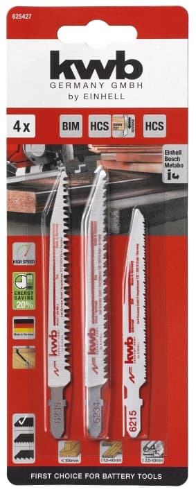 Набір полотен для лобзика, 4 шт, Akku Top KWB (625427)