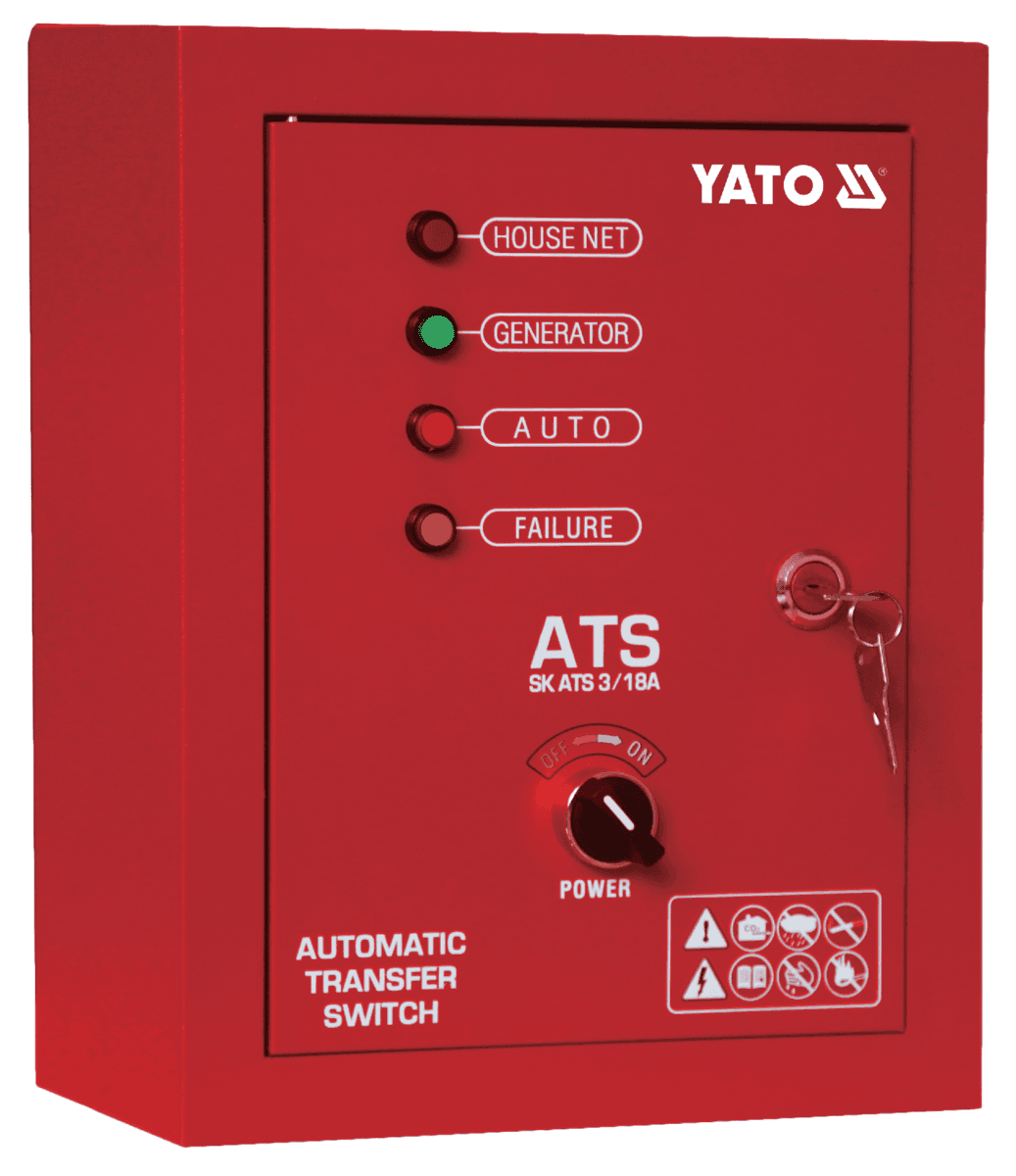 Стабілізатор вихідної напруги 230 В YATO 1-фазний 50 А для генераторів від 3 до 12 кВт (АВР)