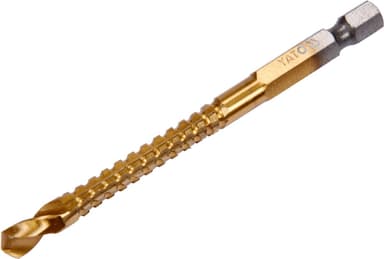 Свердло фрезерувальне по металу YATO : HSS-TIN, Ø= 6 мм, l= 89 мм, HEX - 1/4" [100/400]