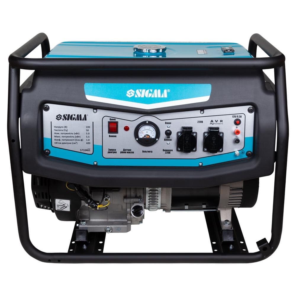 SIGMA Генератор бензиновий 5.0/5.5кВт 4-х тактний (ручний пуск)