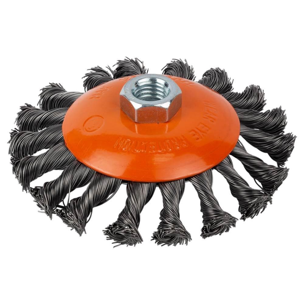 SIGMA Щітка для металу дротяна конусна Ø 115 мм М14 × 2 мм (сталевий плет.дроток) Grad