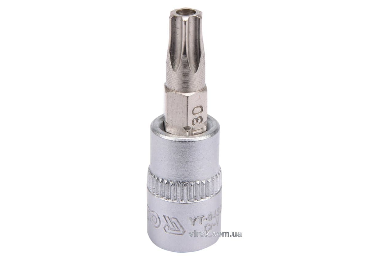 Головка торцева YATO квадрат 1/4 "TORX" Т30, L= 37 мм [150/600]