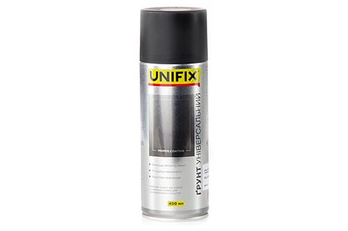 Емаль акрилова ґрунтувальна універсальна RAL 9005 Чорний 400мл UNIFIX