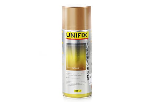 Емаль акрилова Суперхром з дзеркальним ефектом Бронза 400мл UNIFIX