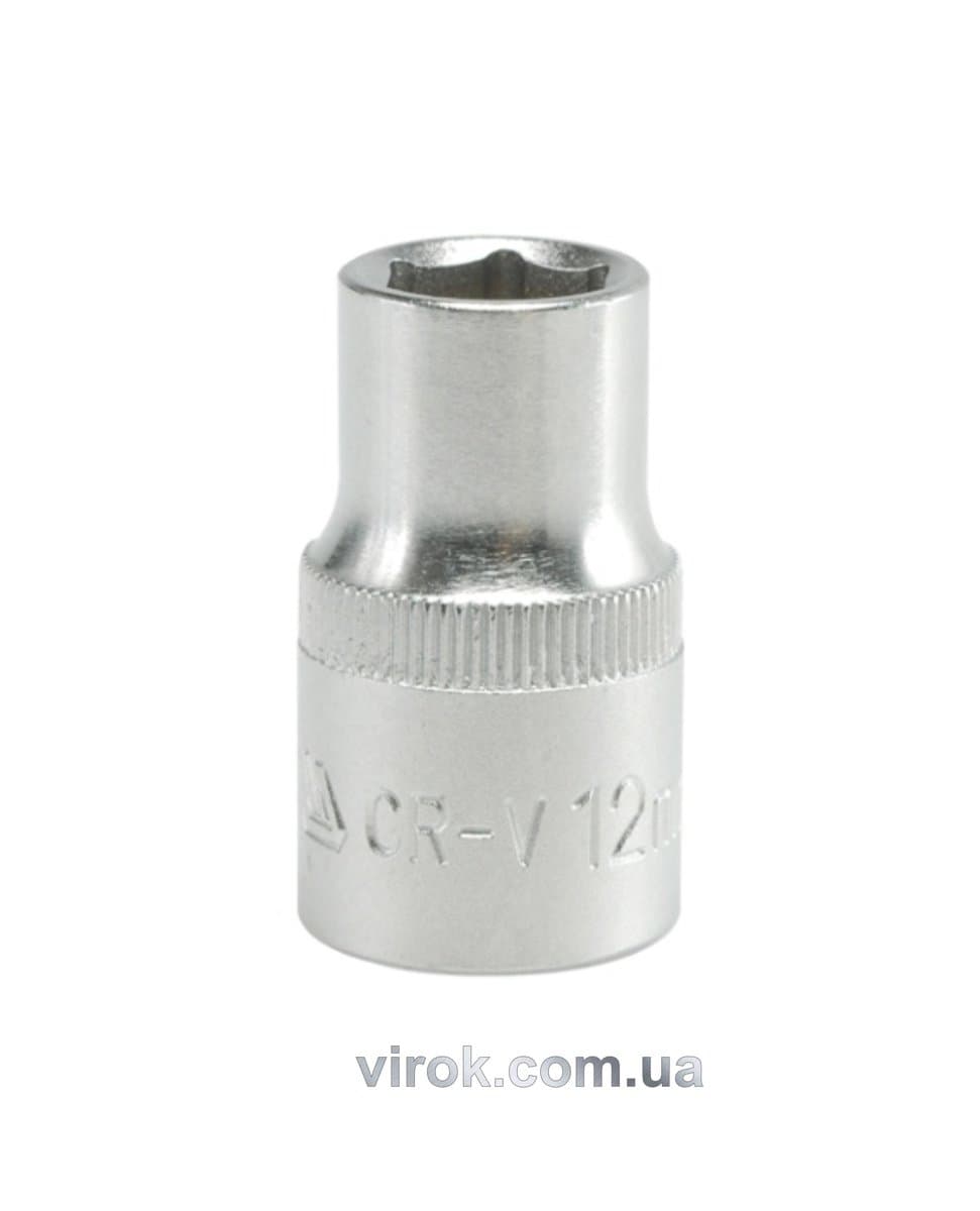 Головка торцева 6-гранна YATO : квадрат 1/2", М= 12 мм, L= 38 мм [12/120/240]