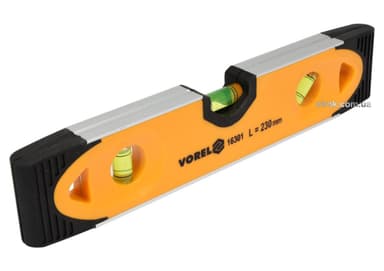 Рівень TORPEDO VOREL : 3 капсули, ударостійкий, пластико-алюмінієвий корпус, магніт, L=230 мм [100]