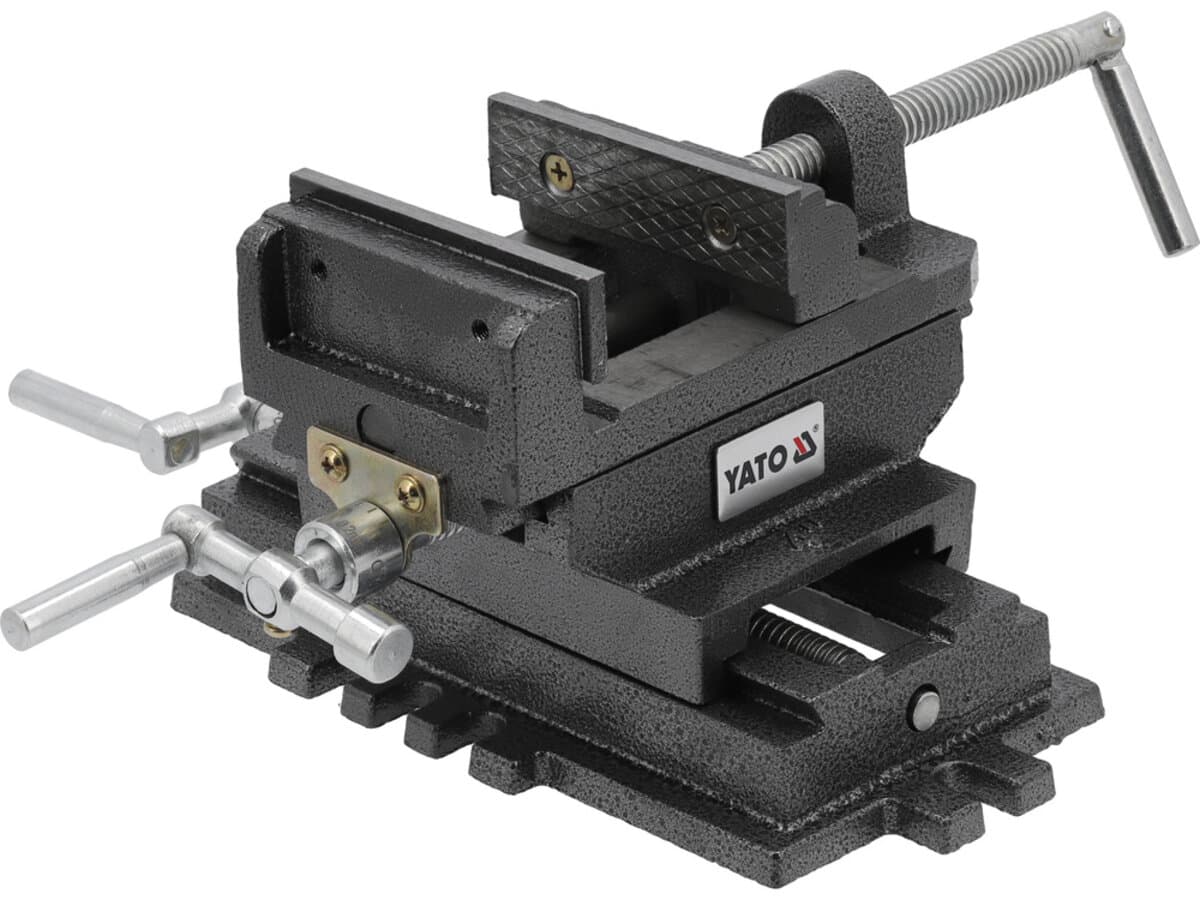 Лещата машинні вертикально-горизонтально напрямні YATO, губки b= 100 мм, розвід губ- 80 мм [1]